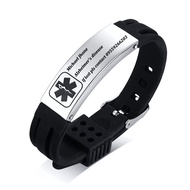 Vnox Adjustable Silicone Strap Medical Symbol Bracelet with Medical Gift