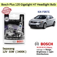 For Kia Forte~ 2 Pcs/1 Pair 3400K 12V H7 BOSCH Plus 120 Gigalight Mentol Lampu Depan Kereta (Kuning 