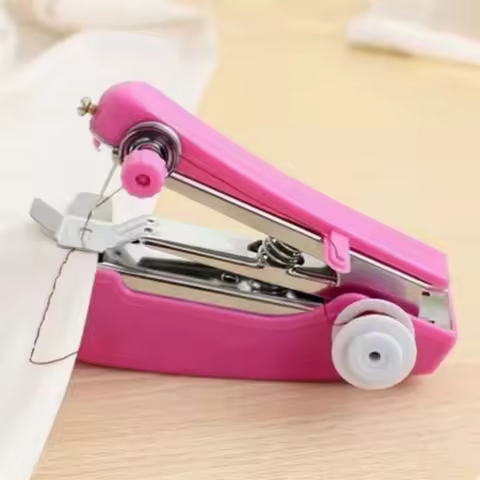 Handheld Sewing Machine Protable Outdoor Travel Clothes Fabrics DIY Home Stitchin Sew Tool Mini Manu