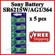 [SG Seller] Watch Battery SR621SW LR621 LR60 AG1 164 GP364 364 SR621 SR621W Sony Button Cell
