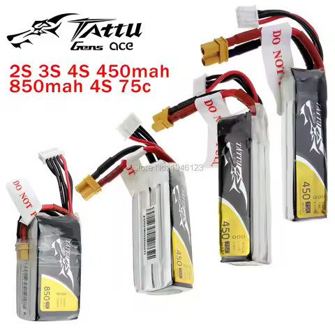 TATTU LiPo Battery 2S 3S 4S 450mAh 850mAh 45C 75C XT30 Plug Violence Lithium Li-Polymer Quadcopter B
