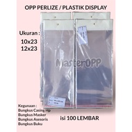 GANTUNGAN OPP PLASTIC DISPLAY PERLIZE MASK CASE WRAP HANGER SIZE 10x23 12x23 30 MICRON THICKNESS