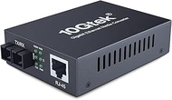 Gigabit SC to RJ45 Fiber Media Converter, Multimode Fiber to Ethernet Converter, 10/100/1000Mbps RJ4