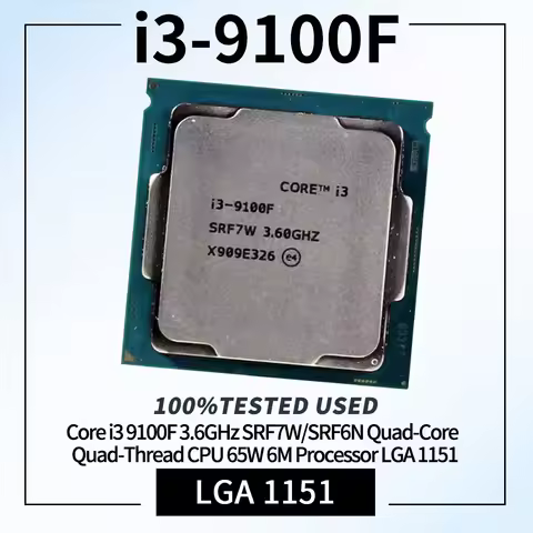 Core i3 9100F 3.6GHz SRF7W/SRF6N Quad-Core Quad-Thread CPU 65W 6M Processor LGA 1151