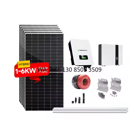 Whole Complete House 3Kw 5kw 8kw 10kw Hybrid Solar System Kit 3 Phase 6Kw Solar Panel Power System w