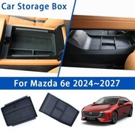 Car Storage Box For Mazda 6e EZ-6 J90A 2024~2027 Anti-dirty Armrest Center Console Boxes Wireless Ch
