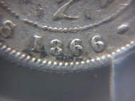 英屬香港銀幣-1866年(大清同治五年)英屬香港貮毫銀幣(英女皇維多利亞像,首款,已評)
