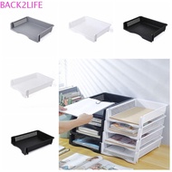 BACK2LIFE Stackable File Rack, Desktop Organizer Papers Rack A4 File Storage Tray, Fashion File Orga