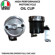 Tabung Minyak Rem AGV Model KTC Extreme Tabung Big Smoke Tutup Cnc Plus Breket Selang Universal