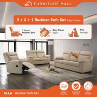 SKL Furniture ELLA Recliner Sofa Set 1+2+3 Velvet Fabric Sofa Lounge Chair Relax Sofa
