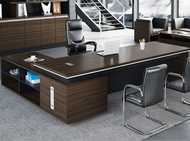 180x160x90cm ONLY Boss director manager 6 FEET WOODEN BROWN 8 FT BIG BESAR COKLAT DESK Modern Design