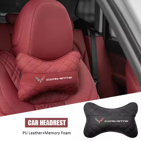 Car Headrest Cover Memory Foam Auto Seat Cover Head Neck Rest Pillow for Corvette C1 C2 C3 C4 C5 C5 