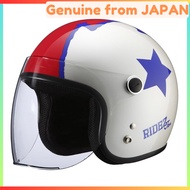 【RIDEZ】 Jr GOGO Jet Helmet Bike Pearl White Kids (53-54cm) Motorcycle Helmet Jet with Open/Close Shi