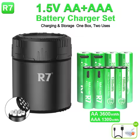 1.5V AA AAA Li-ion Rechargeable Battery Charger for Aa Aaa Battery Rechargeable 1.5 with Led Indicat