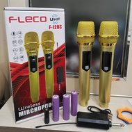 Mic Wireless / Microphone wireless Fleco F-12BC Mic Karaoke Double Tanpa Kabel Suara Merdu