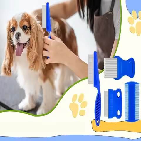 4PCS Plastic Pet Grooming Combs - Flea Removal Hair Cleaning Combs for Cats Dogs Pet Grooming Set