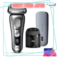Braun Series 9 Pro 9477cc Electric Shaver with Cleaning System + Charging Travel Case - Mudd Silver 