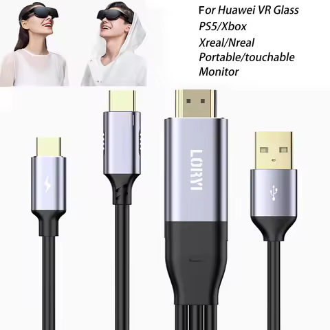 8.2Ft 4K@60Hz Xreal Cable HDMI-compatible To USB C Cable For Portable Touchable Monitor PS5 For Huaw