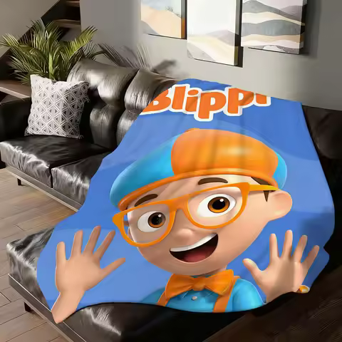 Educational cartoon B-BlippiS Blanket For Sofa Office Bed Plane Travel Sleep Read Relax Camping Soft