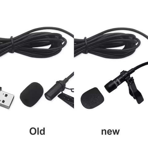 Laptop Live Recording USB Plug Mic 2m Portable Mini Clip-on Omni-Directional Stereo USB Mic Micropho