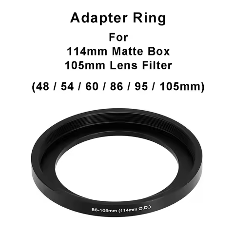 For 114 mm Matte Box or 105 mm Filter Matte Box Adapter Lens Filter Step Up Ring 48 / 54 / 60 / 86 /
