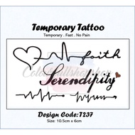 #T237 Word & Heartbeat Temporary Tattoo [DaaTwo]