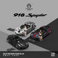 Hadiah Koleksi Model Kereta TimeMicro 1:64 Porsche 918 Martini Aloi