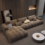 Best Sofa Ruang Tamu Stylish Kursi Premium Model L Suede/Bludru