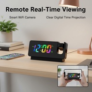 Digital Clock Camera, 4K UHD Multifunctional Real-time Recording WiFi6 Camera, Remote Mobile View