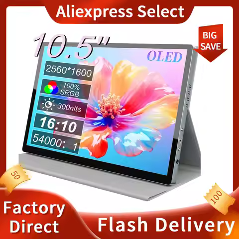 10.5 Inch 2K OLED Portable Monitor 2560x1600 Touch Screen IPS‑Level Display HDMI Type‑C External Sec
