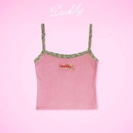 DADDY | Angel Baby Camisole Top เสื้อสายเดี่ยว ผ้ากำมะหยี่ ปัก Daddy สีฟ้า สีชมพู สีเขียว สีม่วง สีน