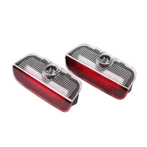 2PCS LED Car Door Warning Logo Projector Welcome Light Accessories For SKODA Superb MK2 2 MK3 3 3U 3
