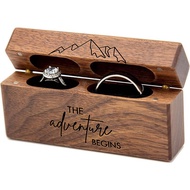 Wooden Rectangular Ring Box Ring Storage Box Wooden Ring Ring Collection Box Flip Cover Storage Box 