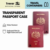 TREVOR Transparent Passport Case - Travel IC Credit Card Wallet Case Pouch Cover Holder Documents Pr