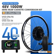 Ebike Conversion Kit 48V 1000W Brushless Rear Cassette Hub Motor Wheel For Electric Bike Motor Kit  