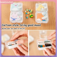 [Beautyoufeel] Cute Cartoon Mini Storage Medicine Pill Box Portable Empty Travel Accessories New