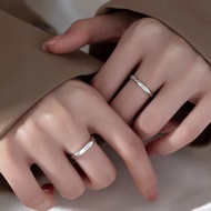 Dfdf [9057 People Collection] Small ck Sterling Silver Ring Couple Style A Pair Niche Design High-En
