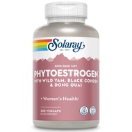 Solaray PhytoEstrogen Menopause Supplements - Wild Yam, Black Cohosh, and Dong Quai Estrogen Pills f