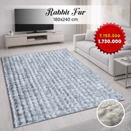 Fluffy 3D Bubble Rabbit Fur Ulltra Soft and Smooth Bedroom Carpet - DE MARSEI TUTON KARPET BULU BUBB