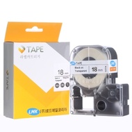 LMK label printer label tape transparent label paper 18ZTK (transparent background/black text)