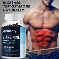 L-Arginine L-Citrulline Booster สำหรับผู้ชาย - ประสิทธิภาพความทนทานสำหรับการออกกำลังกาย 60 NO L-Arginine Plus แคปซูลมังสวิรัติ