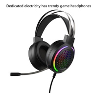 【A PRETTY】 X2 RGB Game Luminous Earphone Wired USB Computer Network Class Head-Mounted Headset