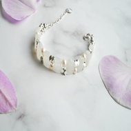 藍月光石淡水珠14kGF手排手鏈