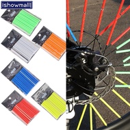 [ISHOWMAL] 12pcs Bicycle Wheel Spokes Reflective Sticker Tube Strip Cycling Reflector DIY