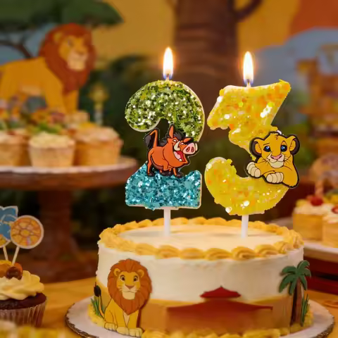 Simba Lion King Candle Number 0-9 Birthday Cake Candle Decoration Birthday Party Cake Topper Baby Sh