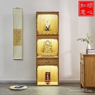 ✿Original✿Solid Wood Buddha Shrine Cabinet Home New Chinese Style Stand Cabinet with Door God of Wealth Cabinet Modern Minimalist Guanyin Buddha Statue Buddha Cabinet