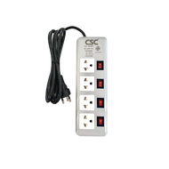 CSC Power Strips TIS. 4Slots 4Switch3m.AS144GY-3m
