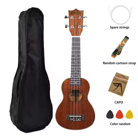 21 Inch Ukulele Sapele Soprano Size Ukelele for Beginners Kit Nylon Strings Hawaiian Guitar Christma