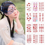 Eyebrow Stickers Waterproof Sweat Long-lasting Ancient Flower Eyebrow Face Printing Costume R0U2