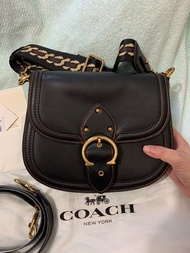Coach black saddle 3 ways bag coach 馬𩣑袋